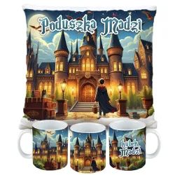 Magiczny zestaw prezentowy Poduszka i Kubek dla czarodzieja do szkoły magii